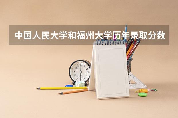 中国人民大学和福州大学历年录取分数线对比