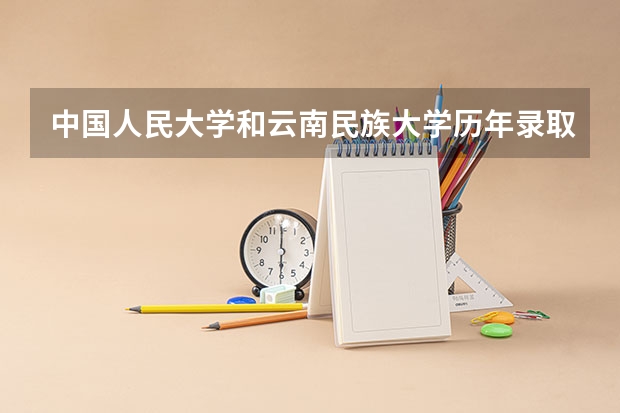 中国人民大学和云南民族大学历年录取分数线对比