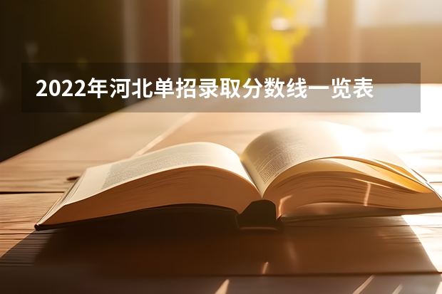 2022年河北单招录取分数线一览表（2022单招分数线）