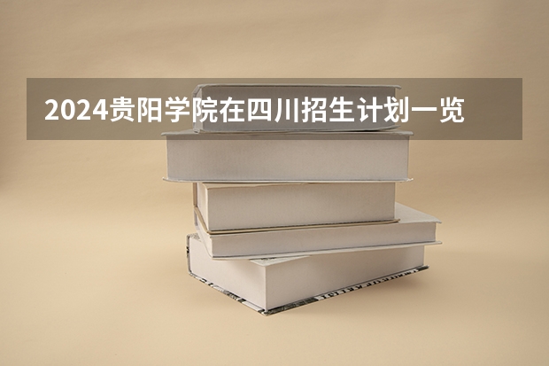 2024贵阳学院在四川招生计划一览表