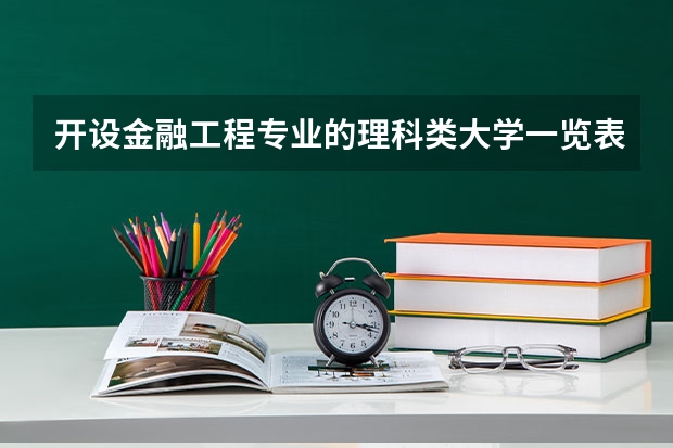开设金融工程专业的理科类大学一览表