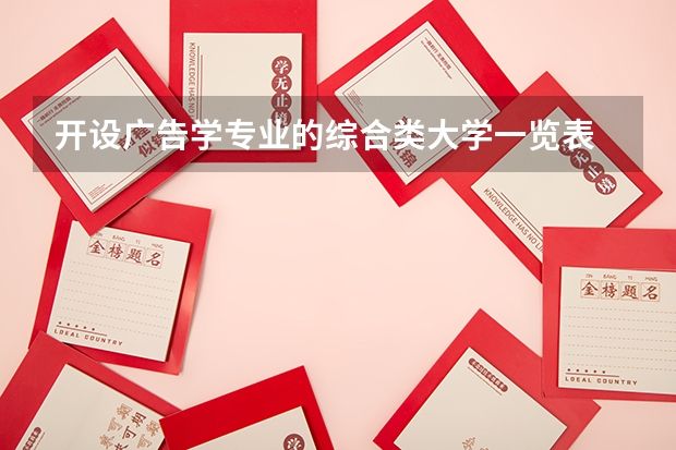 开设广告学专业的综合类大学一览表