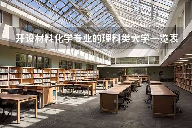 开设材料化学专业的理科类大学一览表