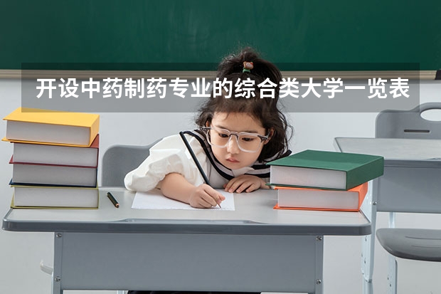 开设中药制药专业的综合类大学一览表