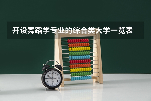开设舞蹈学专业的综合类大学一览表