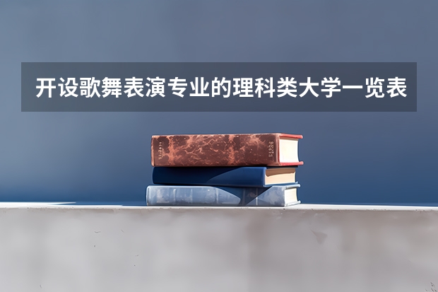 开设歌舞表演专业的理科类大学一览表