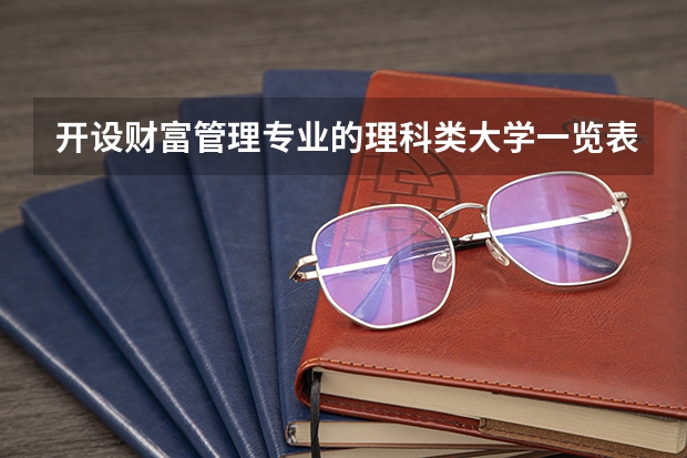 开设财富管理专业的理科类大学一览表