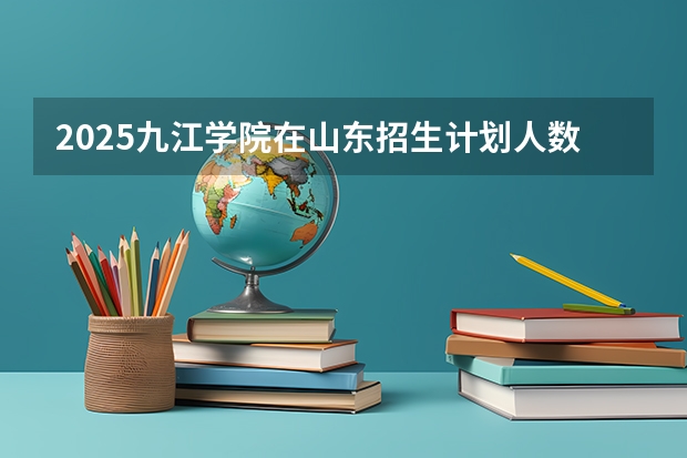 2025九江学院在山东招生计划人数汇总